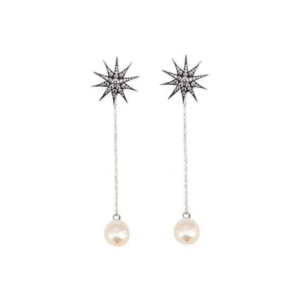 Small Star Pearl Earrings