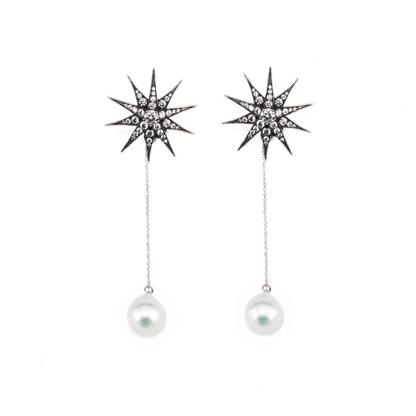 Big Stars Pearl Earrings